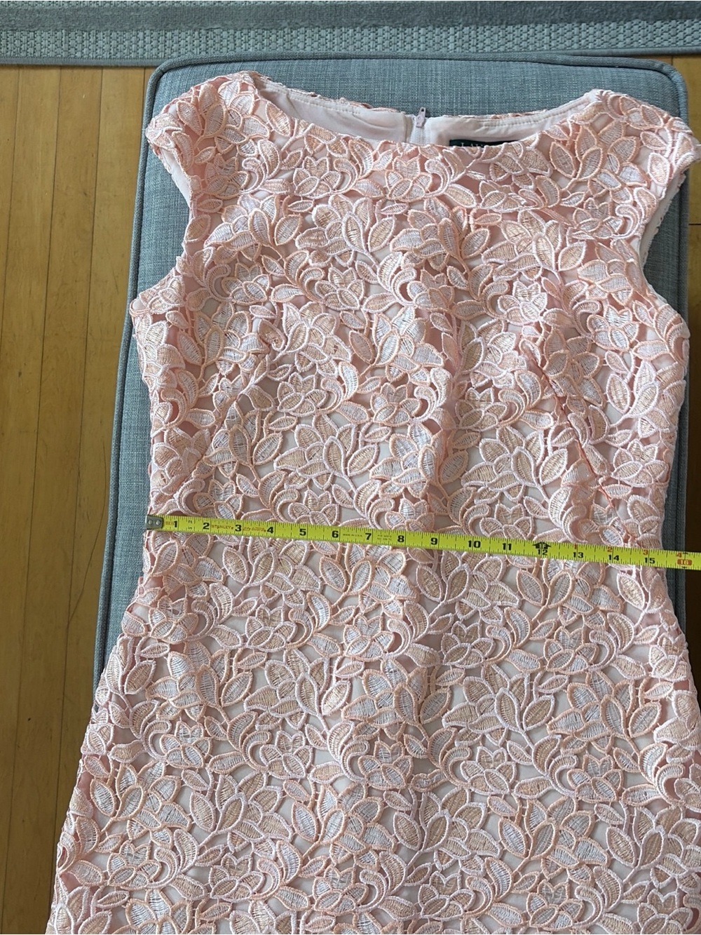 Ralph Lauren Pink Floral Lace Cap-Sleeve Sheath Dress - Picture 5 of 7